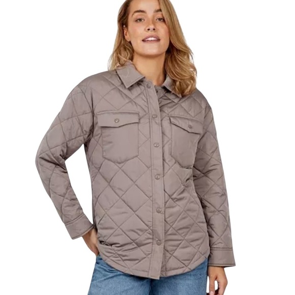 Free Country Jackets & Blazers - Free Country trailblazer Quilted Utility Shacket Jacket Taupe size small